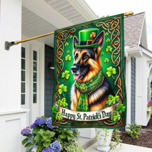 FLAGWIX  Saint Patrick's Day Welcome German Shepherd Dog Flag MLN2567F