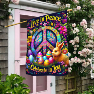 FLAGWIX  Hippie Peace Sign Easter Day Live in Peace Celebrate in Joy Flag MLN2644F