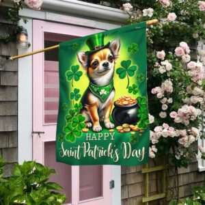 FLAGWIX  Chihuahua Dog St. Patrick's Day Flag MLN2584F