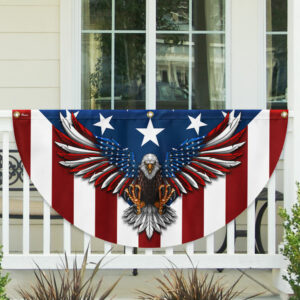 Memorial Day Patriotic Eagle American Non-Pleated Fan Flag TPT1636F