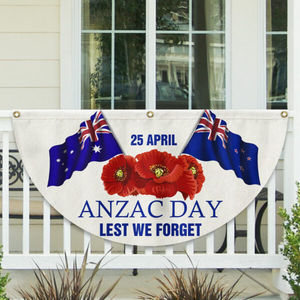 Anzac Day 25 April Lest We Forget Non-Pleated Fan Flag TQN2823FL