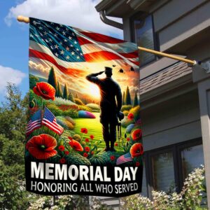 Memorial Day Honoring All Who Served Veteran American Flag MLN2704F