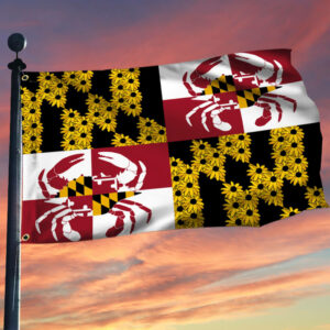 Maryland State Crab and Black-eyed Susan Flower Maryland Grommet Flag TPT1686GF
