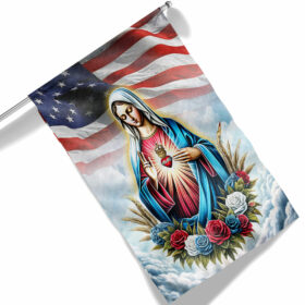 FLAGWIX The Immaculate Heart of Mary American Flag MLN2817F