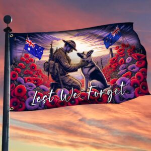Anzac Day Lest We Forget They Also Served Grommet Flag TQN2695GF