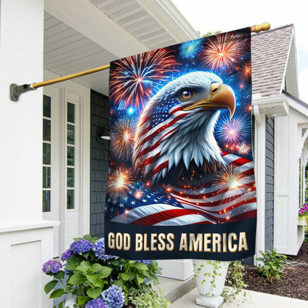 God Bless America Eagle 4th Of July Flag TQN2825F