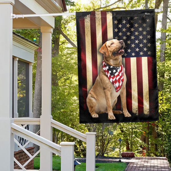 Dog Flag Yellow Labrador American Flag QTR710F