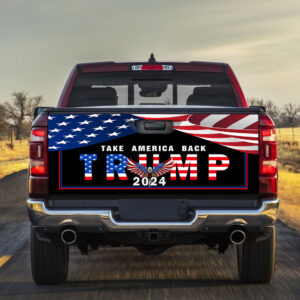Trump 2024 Take America Back American Patriotic Eagle Tailgate Decal Sticker Wrap TPT1663TD