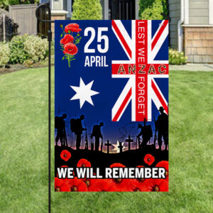 Memorial Day FLAGWIX Anzac Day 25 April Australian Veteran Lest We Forget We Will Remember Flag MLN2783F