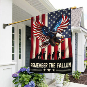 Remember The Fallen Patriotic Eagle Veteran Memorial Flag TPT1762F
