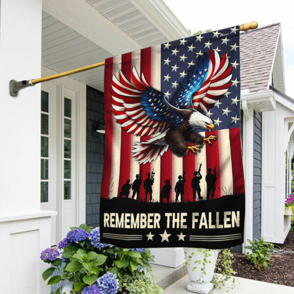 Remember The Fallen Patriotic Eagle Veteran Memorial Flag TPT1762F