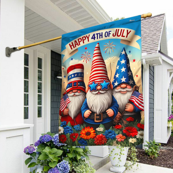 Gnomes Happy 4th Of July Independence Day Flag TQN2980F