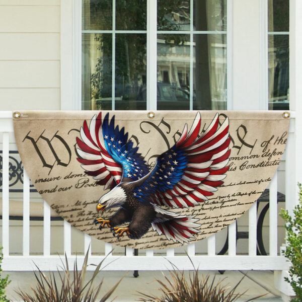 Patriotic Eagle We The People American Non-Pleated Fan Flag TQN2928FL