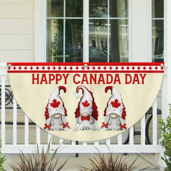 Happy Canada Day Gnomes Non-Pleated Fan Flag TQN2950FL