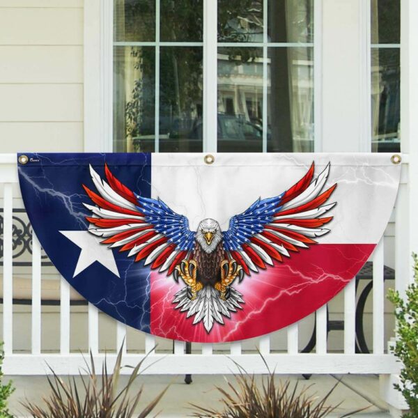 Texas American Eagle Non-Pleated Fan Flag TPT1808FLv1