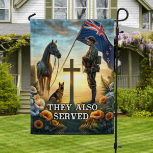 FLAGWIX Anzac Day New Zealand Animals in War They Also Served Flag MLN2847F