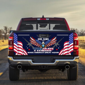 God Guns and Trump MAGA Patriotic American Truck Tailgate Decal Sticker Wrap TPT1655TD