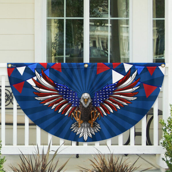 Patriotic Eagle 4th Of July Non-pleated Fan Flag TQN2967FL