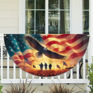 Memorial Day Honor The Fallen Veteran Patriotism Non-Pleated Fan Flag TQN2851FL