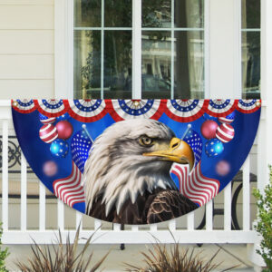American Bald Eagle Patriotic Non-Pleated Fan Flag MLN2874FL