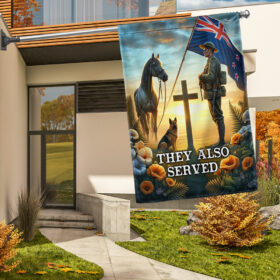 FLAGWIX Anzac Day New Zealand Animals in War They Also Served Flag MLN2847F