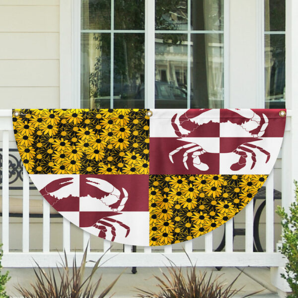 Maryland State Crab and Black-eyed Susan Flower Maryland Non-Pleated Flag TPT1685FL