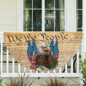 Patriotic Eagle We The People 4th Of July Independence Day Non-Pleated Fan Flag  TQN2920FL