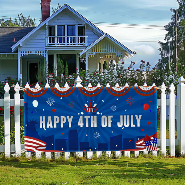 Happy 4th Of July Fence Banner TQN2965FB