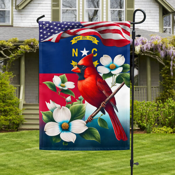 North Carolina State Dogwood Flower and Cardinal Flag MLN2958F