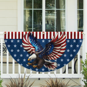 Patriotic Eagle We The People American Non-Pleated Fan Flag TQN2938FL