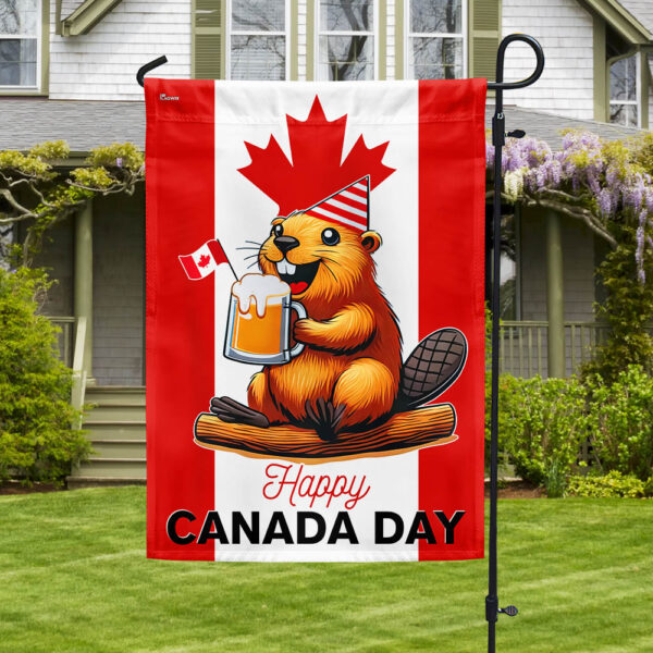 Happy Canada Day Funny Beaver Flag MLN2937F