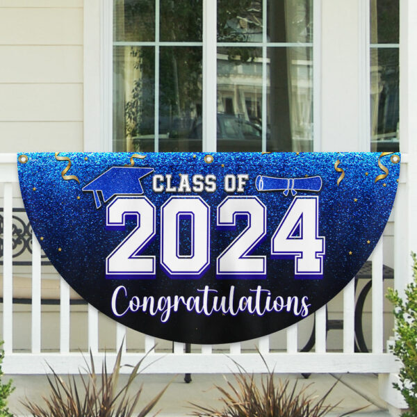 Class Of 2024 Congrats Graduation 2024 Non-Pleated Fan Flag TQN2987FL