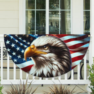 Patriotic Eagle American Non-Pleated Fan Flag TQN2879FL