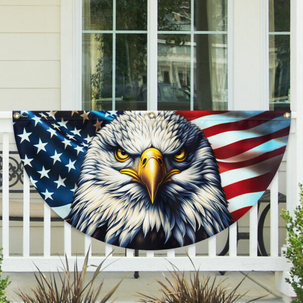 Patriotic Eagle American Non-Pleated Fan Flag TQN2902FL