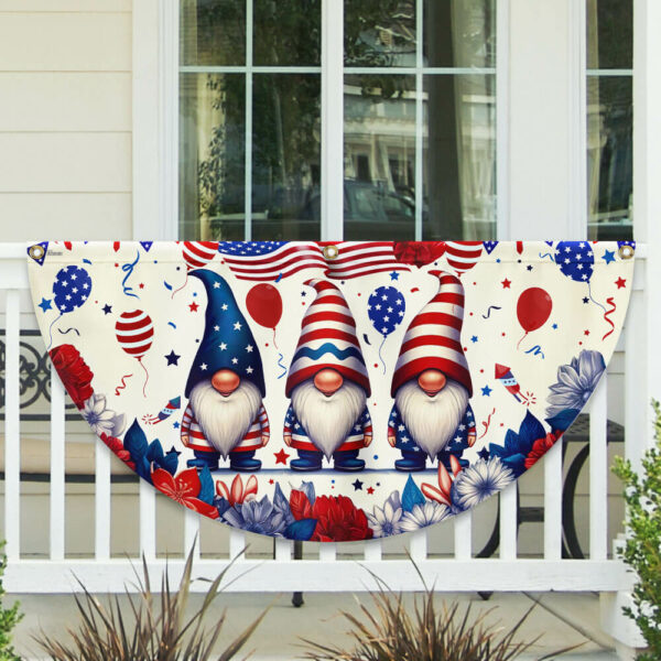 Patriotic Gnomes 4th Of July American Non-Pleated Fan Flag TQN2904FL
