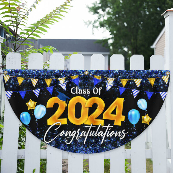 Graduation 2024 Senior Class Of 2024 Non-Pleated Fan Flag TQN2991FL