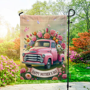 FLAGWIX Happy Mother's Day Pink Truck Flowers Flag MLN2891F