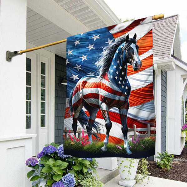 Horse Patriotic American Flag MLN2926F