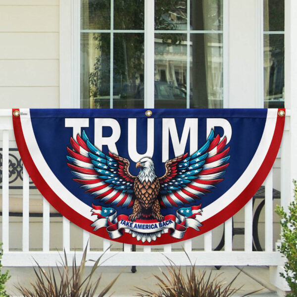 Trump 2024 Take America Back Eagle Non-Pleated Fan Flag TQN2876FL