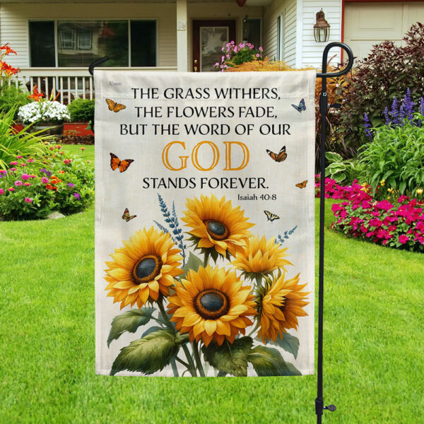 FLAGWIX The Word Of Our God Stands Forever Flower Garden House Flag TQN2894F