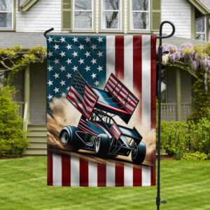 FLAGWIX  Sprint Car Racing Dirt Track Racing American Flag TQN2891F