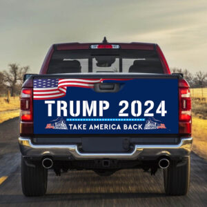 Trump 2024 Take America Back, Trump Train Truck Tailgate Decal Sticker Wrap TPT668TD