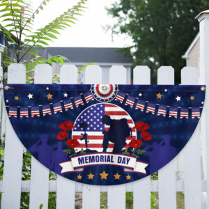 Memorial Day Veteran Kneeling Non-Pleated Fan Flag TQN2940FL