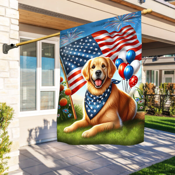 Golden Retriever Dog Happy 4th Of July Flag TQN3079F
