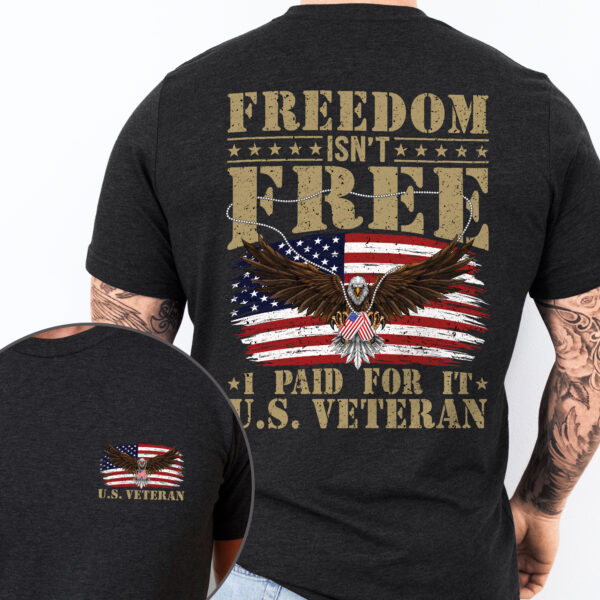 Happy 4th of July, U.S. Veteran Freedom Patriotic American Eagle Veteran T-Shirt TPT1891TS