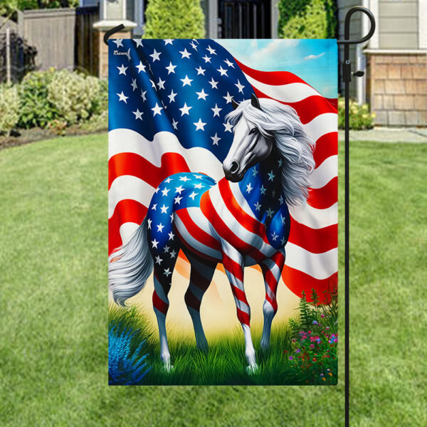 Horse Patriot American Flag MLN3034F