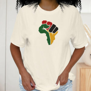 Juneteenth Freedom Day Fist Hand Embroidered T-Shirt MLN3177ES
