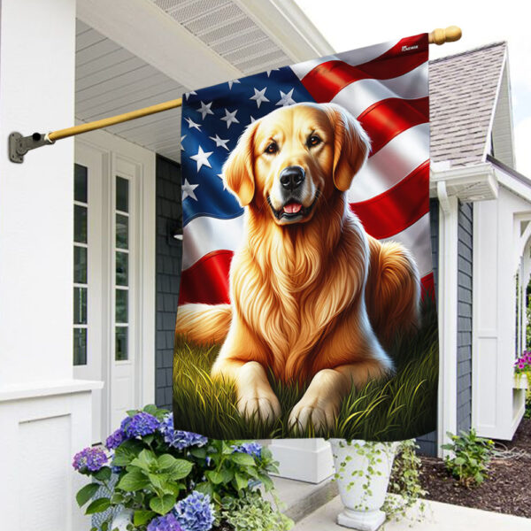 Patriotic Golden Retriever Dog 4th Of July Flag TQN3095F