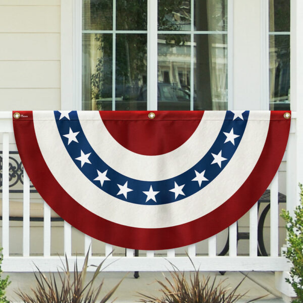 FLAGWIX Happy 4th of July Patriotic American Non-Pleated Fan Flag TPT1847FL