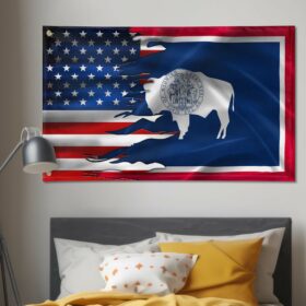 Wyoming And American Dorm Flag MLN1837GF